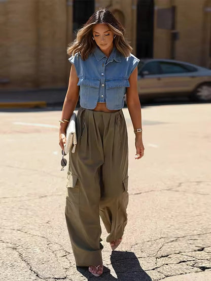 Veste en jeans cargo