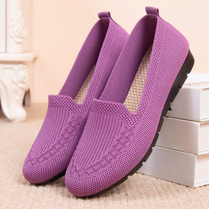 Chaussures Plates En Tricote Légère Élégantes Pour Femmes