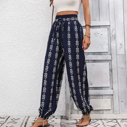 Iris | Pantalon léger boho à taille élastique
