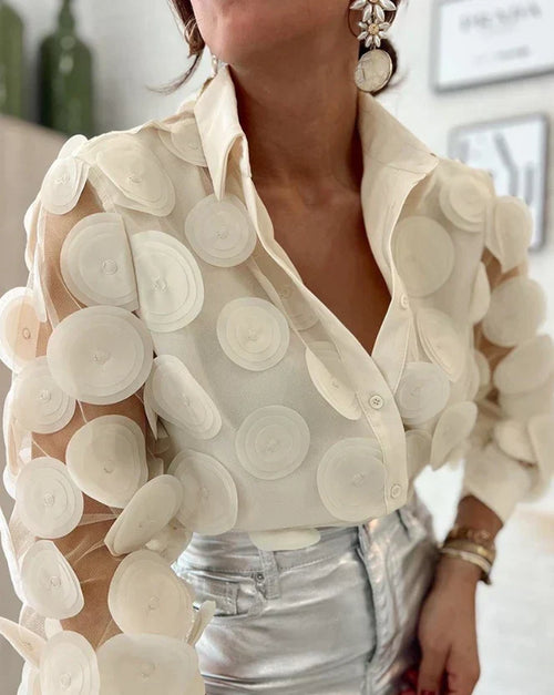 Océane Dubois® | Séduisante blouse en résille à motifs