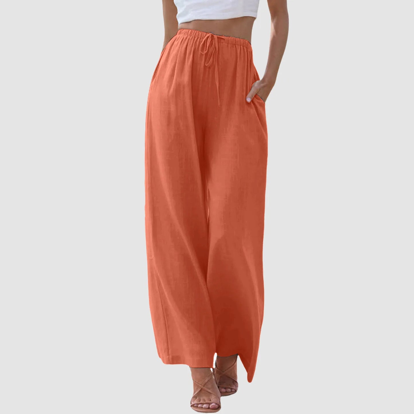 Amy™ I Pantalon taille haute à jambes larges