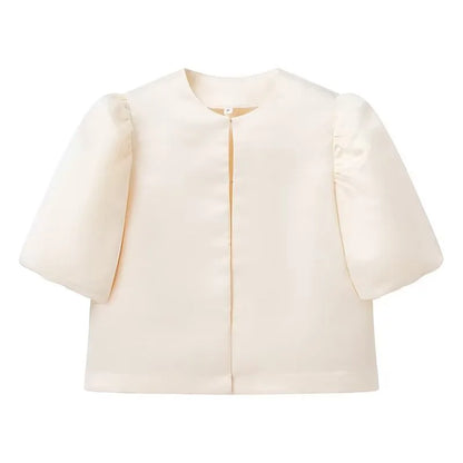Océane Dubois® | Chemise élégante pour femme à manches courtes bouffantes