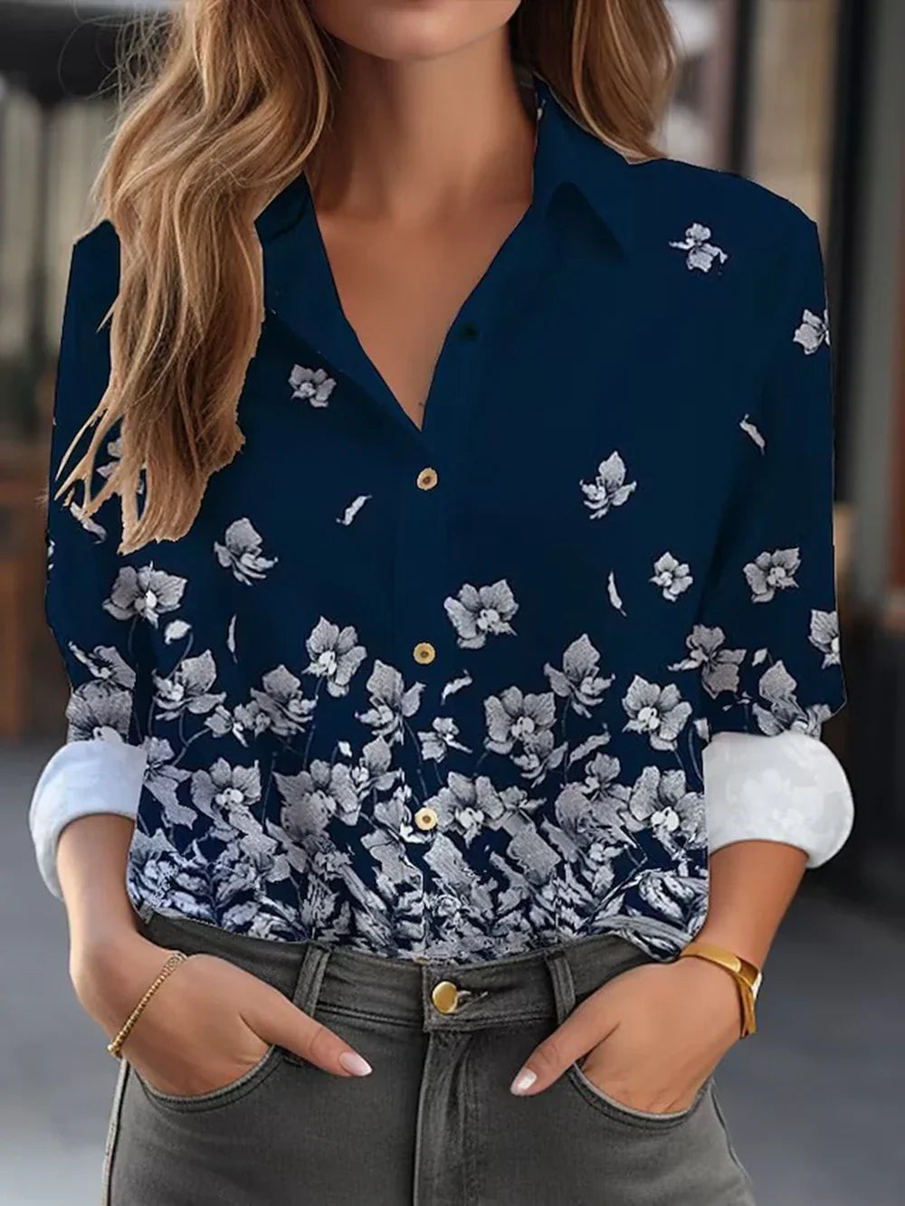 Regine | Élégante blouse à motif floral