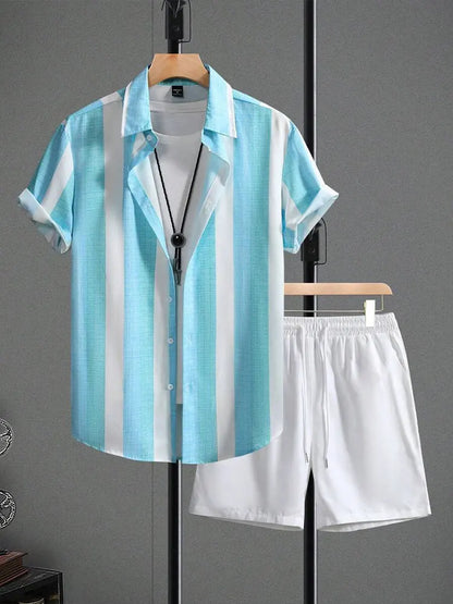 Ensemble Plage Vintage Imprimé Multi Motifs pour Homme