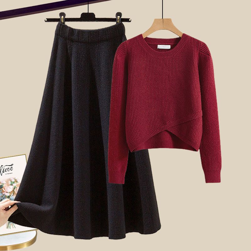 Anne™ | Ensemble Élégant en Tricot avec Sweater et Jupe