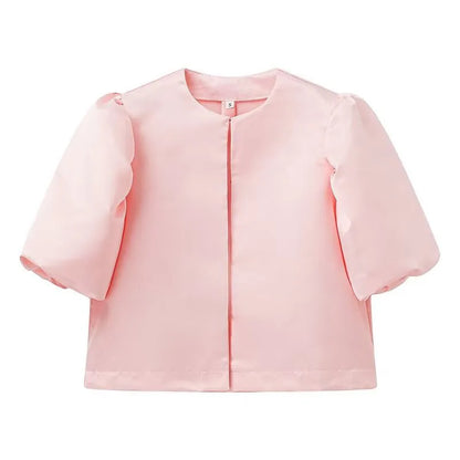 Océane Dubois® | Chemise élégante pour femme à manches courtes bouffantes