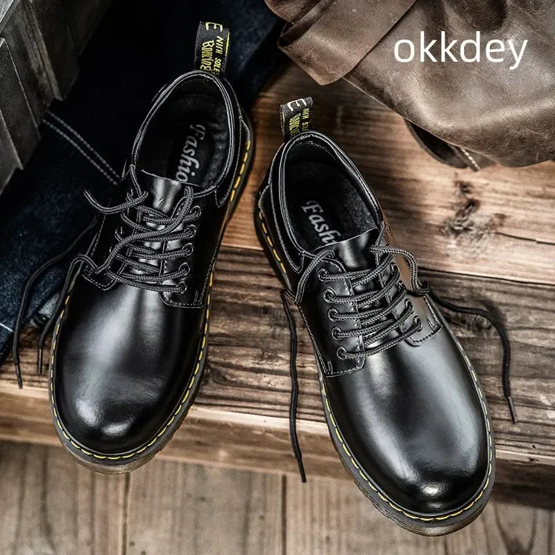 Bottes En Cuir À Lacets Rembourrées Pour Hommes