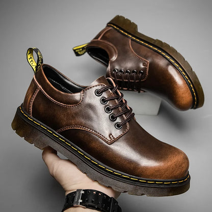 Bottes En Cuir À Lacets Rembourrées Pour Hommes