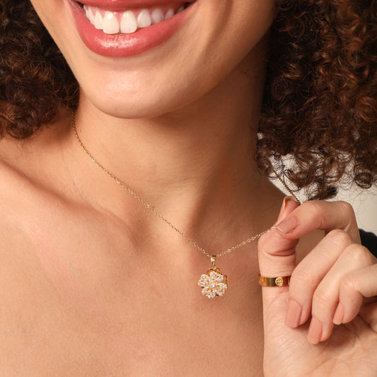 Élodie Lavin® | Chaîne Rotating Heart plaquée or 18 carats