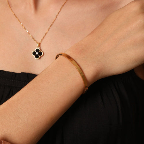 Léa Blanchet® | Element Gravure "Thin" Bracelet-jonc 14K plaqué or