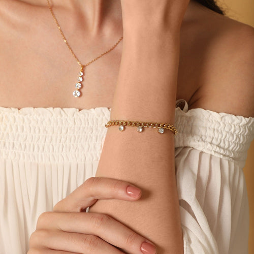 Léa Blanchet® | Signature Stones Bracelet plaqué or 14 carats