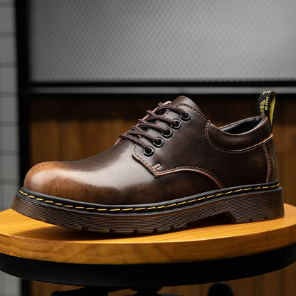 Bottes En Cuir À Lacets Rembourrées Pour Hommes