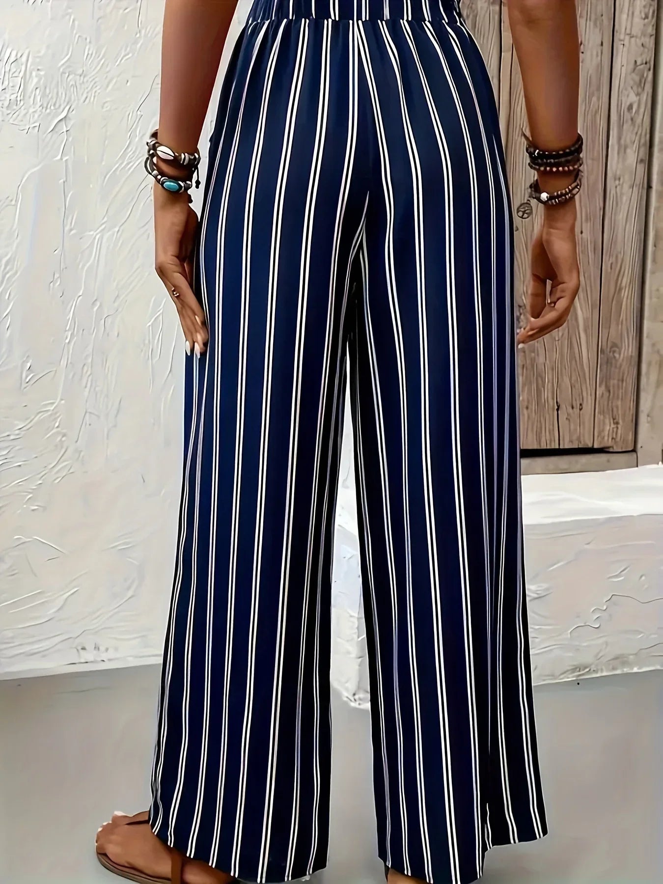 Abby | Pantalon Chic à Rayures avec Jambes Amples