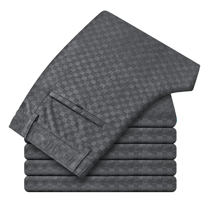 Pantalon Homme Épuré à Motif Carreaux