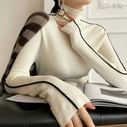 Suzanne™ | Pull à col roulé rayé