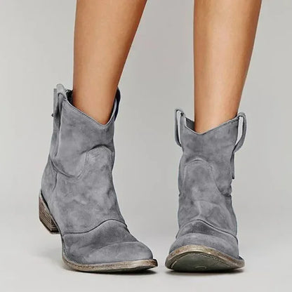 Bottes cowboy vintage western pour femmes à talon et cheville