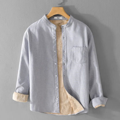 Cédric™ | Chemise en Coton à Col Montant Élégante