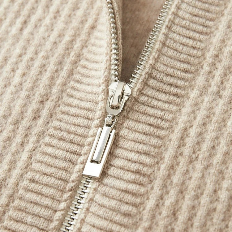 Sweat à capuche zippé en cachemire
