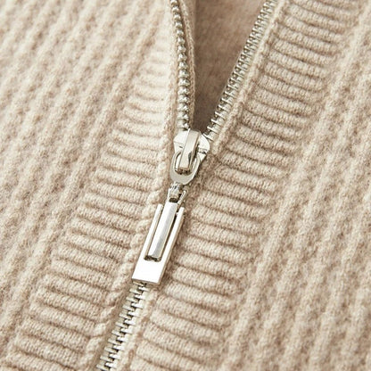 Sweat à capuche zippé en cachemire