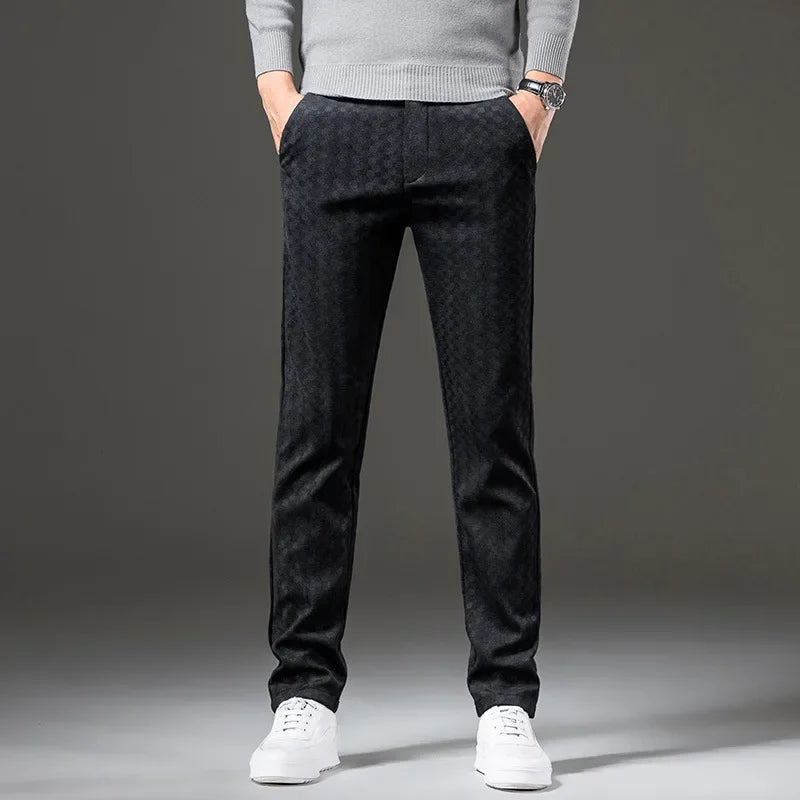 Pantalon Homme Épuré à Motif Carreaux
