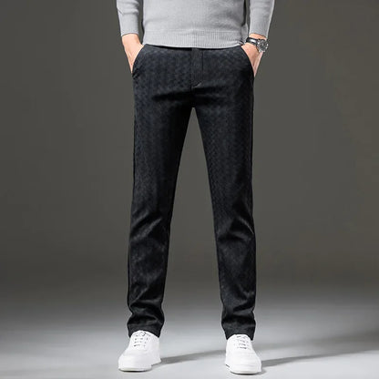Pantalon Homme Épuré à Motif Carreaux