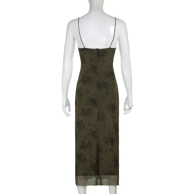 Pauline Laurent® | Robe vintage en dentelle florale avec superposition transparente