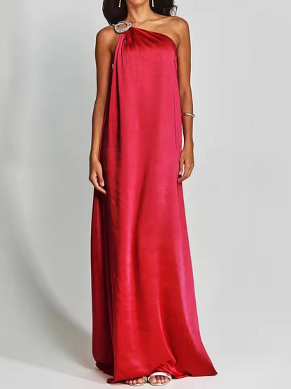 Robe de soirée Simple dos nu à col oblique