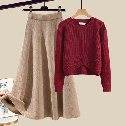 Anne™ | Ensemble Élégant en Tricot avec Sweater et Jupe