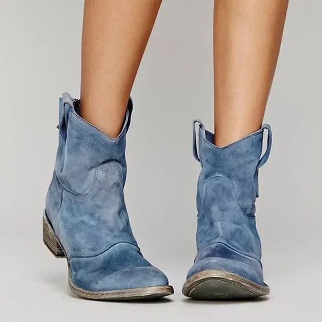 Bottes cowboy vintage western pour femmes à talon et cheville