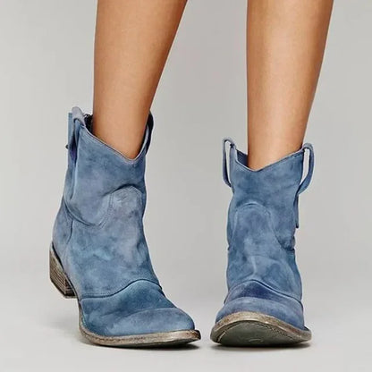 Bottes cowboy vintage western pour femmes à talon et cheville