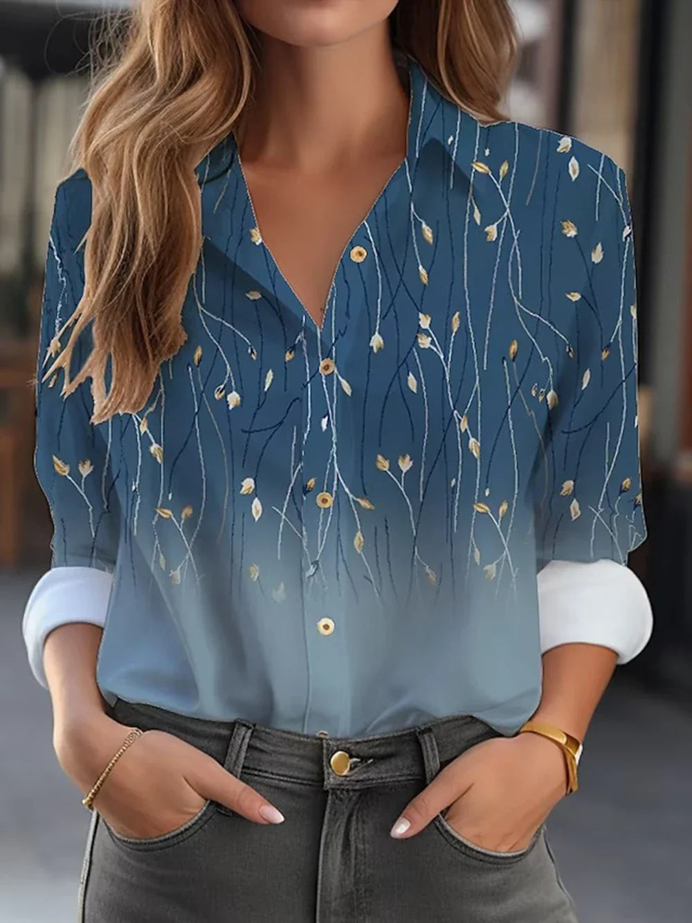 Regine | Élégante blouse à motif floral