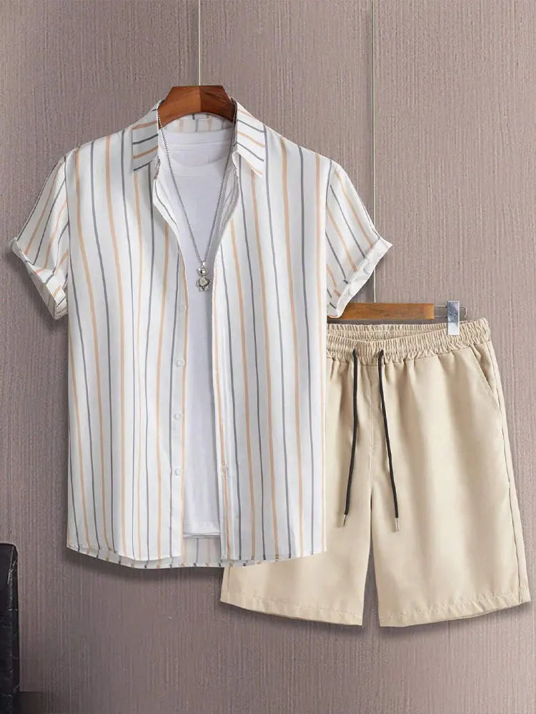 Ensemble Plage Vintage Imprimé Multi Motifs pour Homme