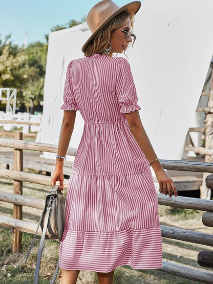 Laureen | Élégante robe à rayures