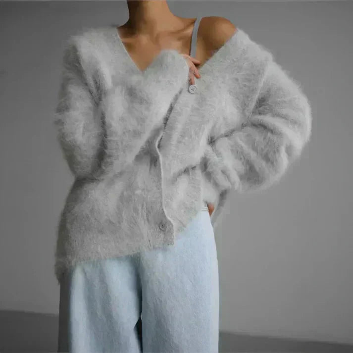 Confortable cardigan pour femmes avec une coupe décontractée et un décolleté en V