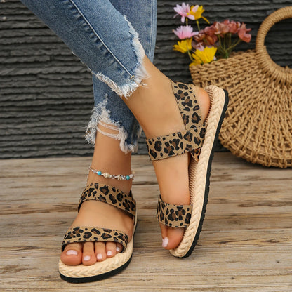 Sandales léopard femme