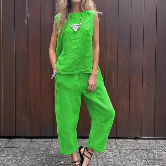 Ardelle™ - Ensemble Chic Deux Pièces – Top Sans Manches et Pantalon Élégant