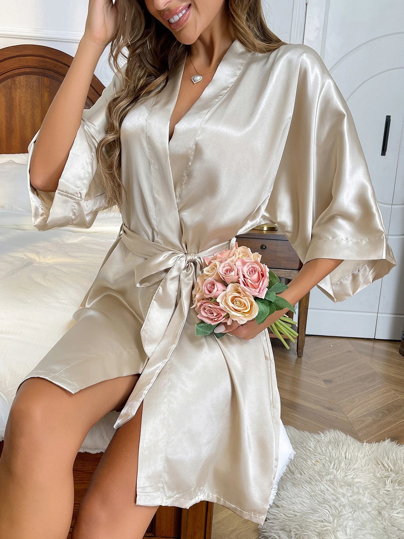 Vêtements de Nuit Satinés Chics pour Femme