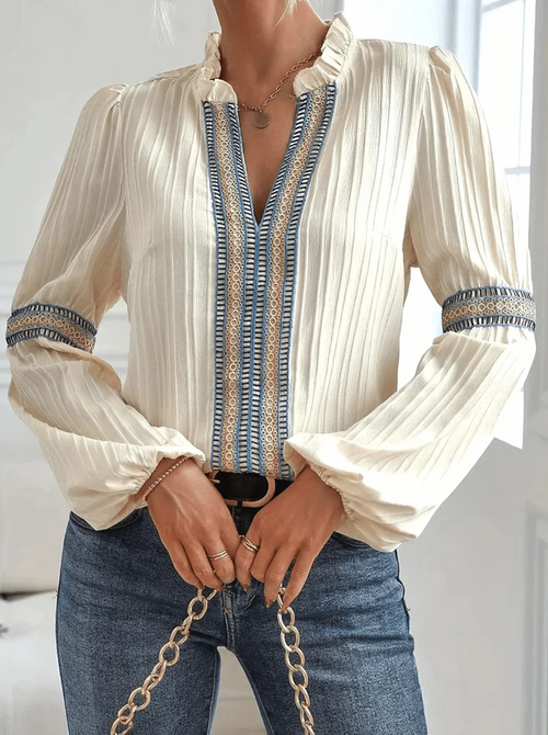 Océane Dubois® | Blouse Élégante avec manches bouffantes