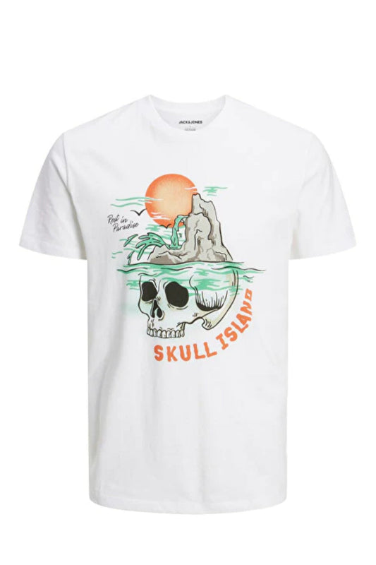 T-Shirt JJTIDAL TEE SS CREW NECK Blanc