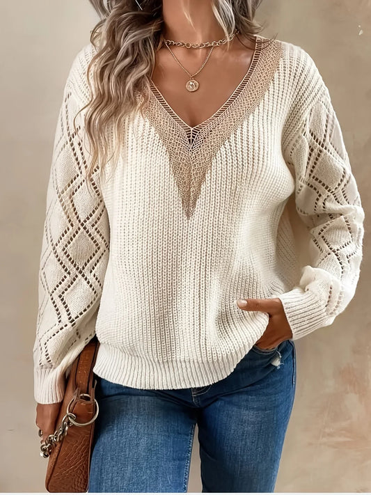Elvira | Pull Chic avec Détails en Dentelle