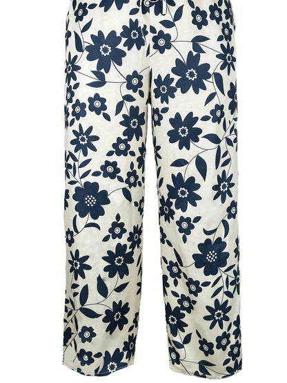 Lavina | Pantalon large à motif floral chic