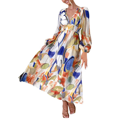 Pauline Laurent® | Robe longue bohème avec décolleté en V