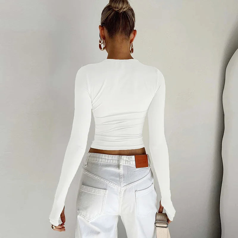 T shirt coton manches longues femme