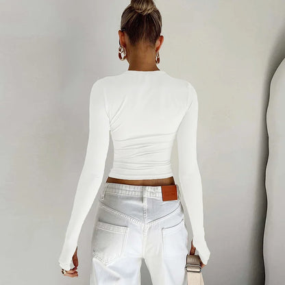 T shirt coton manches longues femme