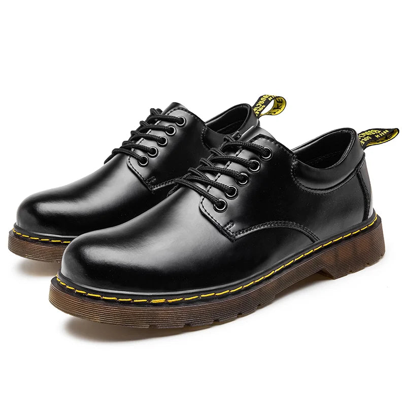 Bottes En Cuir À Lacets Rembourrées Pour Hommes