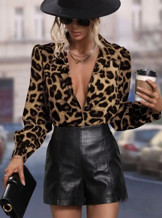 Chemise leopard femme