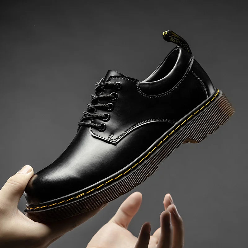 Bottes En Cuir À Lacets Rembourrées Pour Hommes