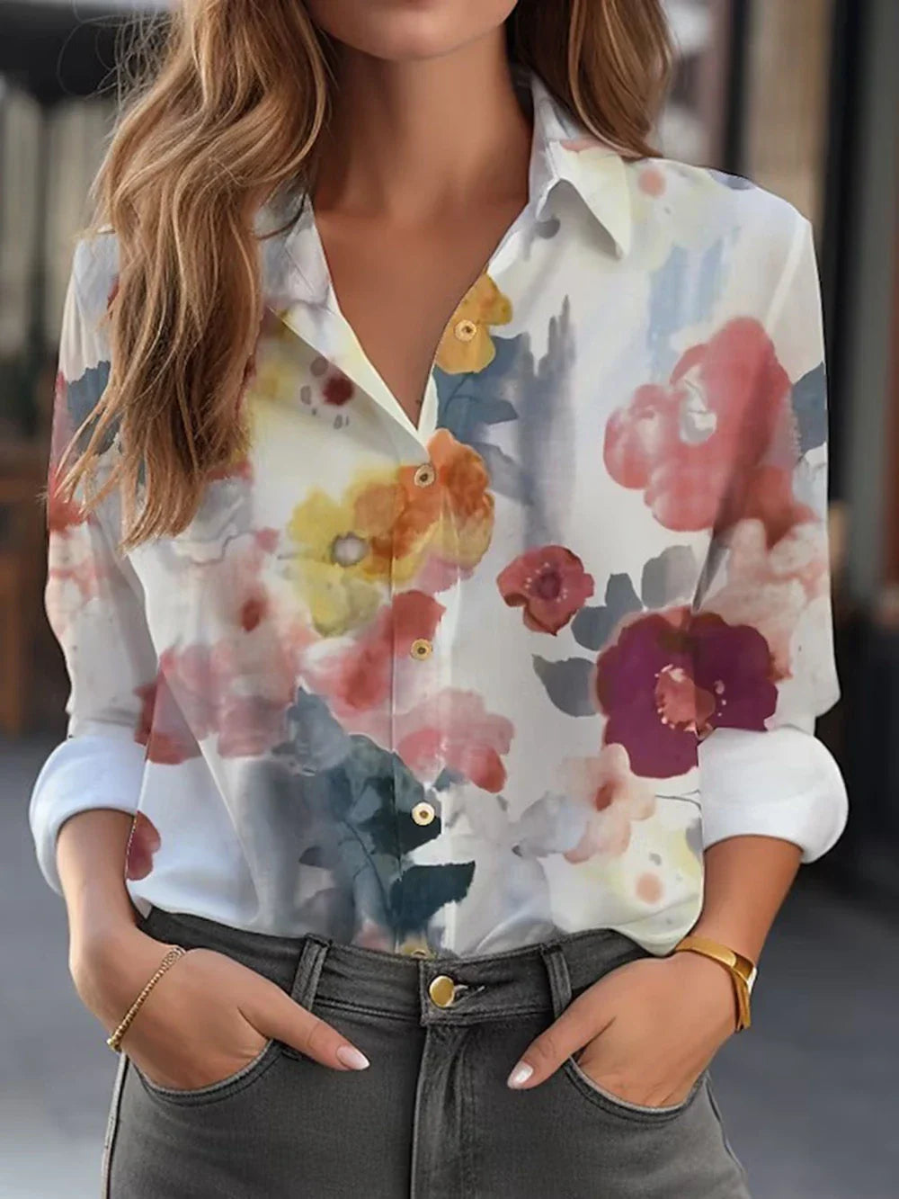 Regine | Élégante blouse à motif floral