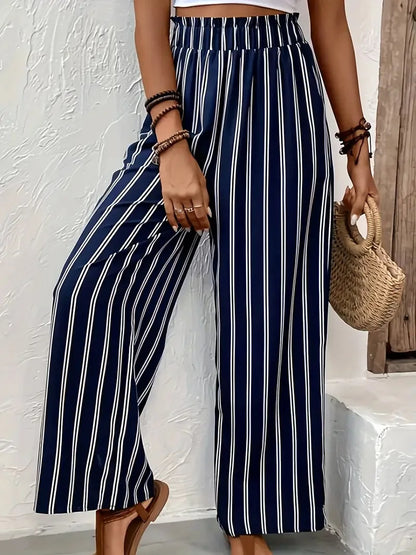 Abby | Pantalon Chic à Rayures avec Jambes Amples