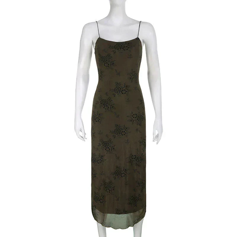 Pauline Laurent® | Robe vintage en dentelle florale avec superposition transparente